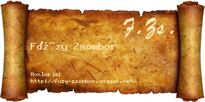 Füzy Zsombor névjegykártya